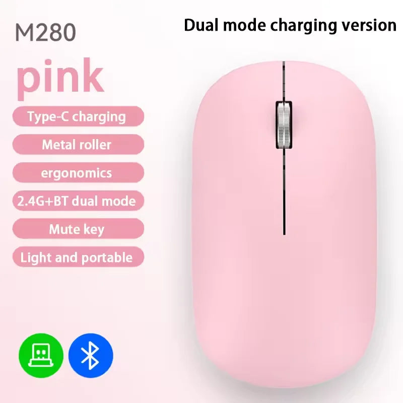 New Wireless Mouse Type-C Charging Silent Click Portable Office Ergonomic Laptop Universal Lightweight Office Game No-Noise 2026