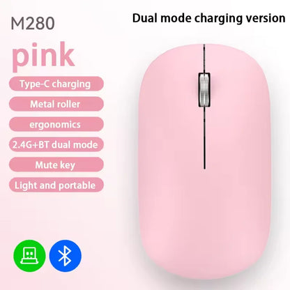New Wireless Mouse Type-C Charging Silent Click Portable Office Ergonomic Laptop Universal Lightweight Office Game No-Noise 2026