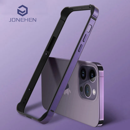 For iPhone 11 12 13 14 15 Plus 16 17 18 Pro Max Bumper Case Hybird Silicone Frame Luxury Light Aluminum Metal For iPhone17 18pro