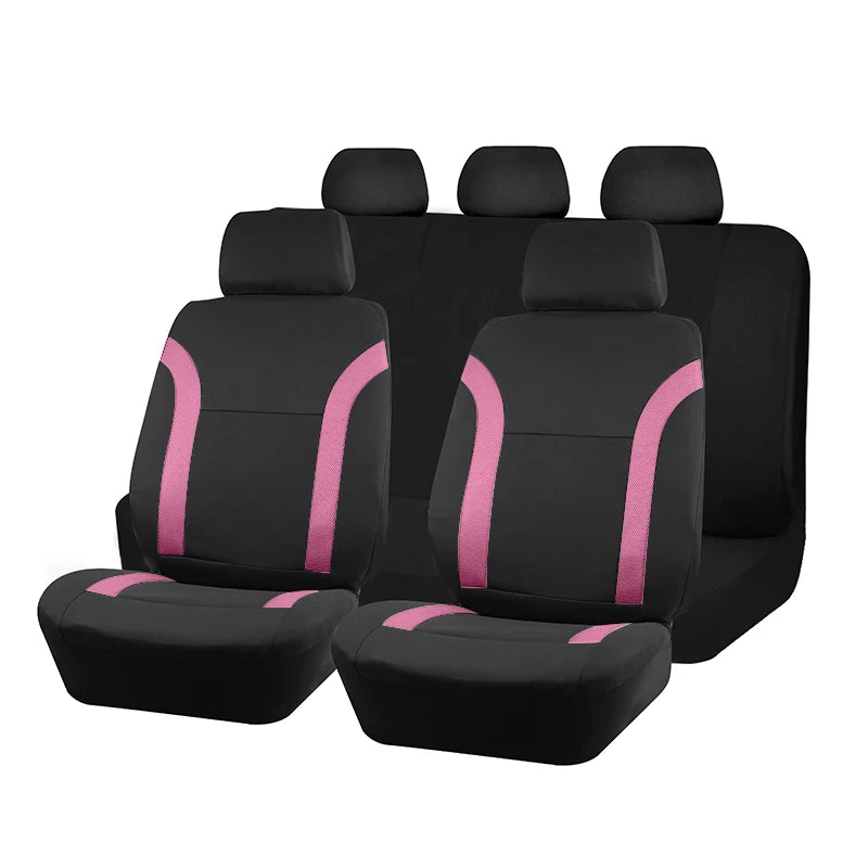 AUTO PLUS Sports Universal Polyester Car Seat Cover Set Fit Most Car Plain Fabric Bicolor Stylish Car Accessories Seat Protector