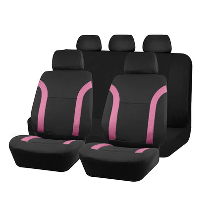 AUTO PLUS Sports Universal Polyester Car Seat Cover Set Fit Most Car Plain Fabric Bicolor Stylish Car Accessories Seat Protector