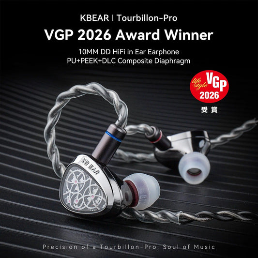 KBEAR Tourbillon-Pro TB-PRO IEM in-Earphone 10mm DD High Resolution TypeC HIFI Wired Earbuds PU+PEEK+DLC Composite Diaphragm