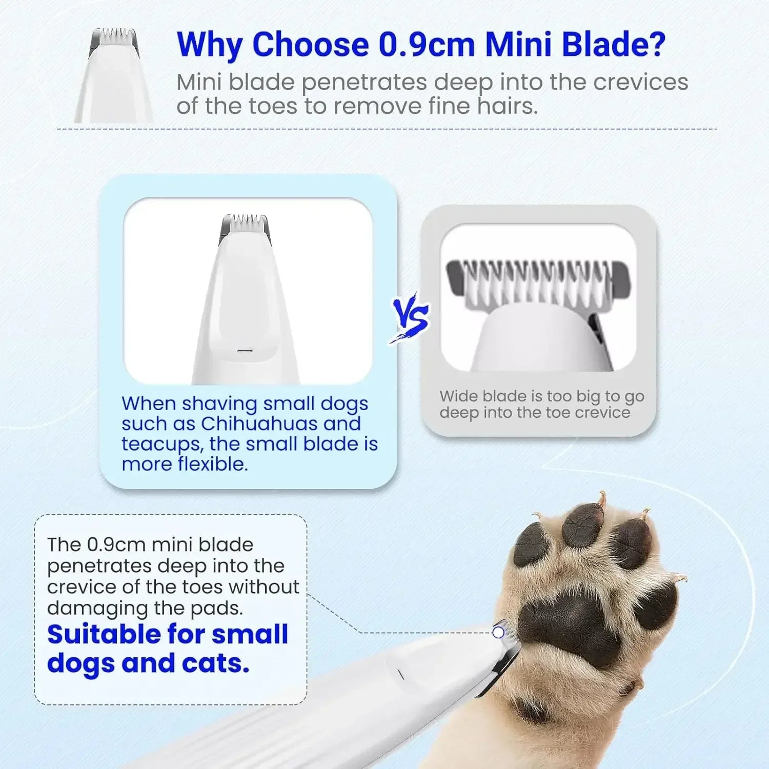 Portable Dog Paw Trimmer with Led Light Rechargeable Cordless Nail Grinder Shaver for Cats And Other Pets Nail Grooming Tools - Urbizia