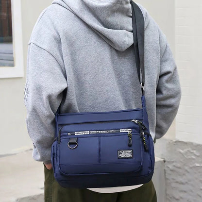 Men Business Crossbody Bag With Multi Layer Pockets Adjustable Shoulder Strap For Work Travel Professional Style