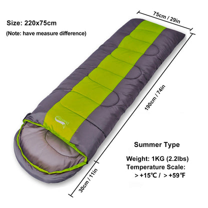 Desert&Fox Camping Sleeping Bag Lightweight 4 Season Warm & Cold Envelope Backpacking Sleeping Bag for Outdoor Traveling Hiking