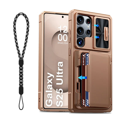 Samsung Galaxy S25 Ultra Case Wallet - Full Body Protective with Card Holder (4 Cards) Camera Cover & Kickstand for Women & Men