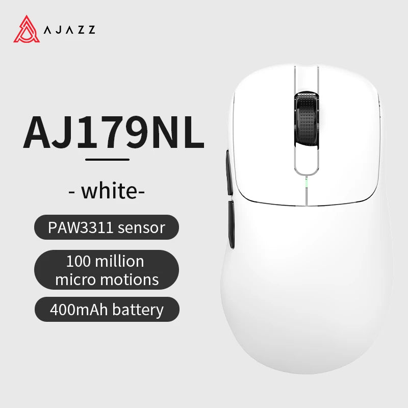 AJAZZ AJ179 PRO PAW3395 Lightweight Wired Wireless Mouse with Magnetic Charging Base Ergonomic Macro Gaming Mouse for PC Laptop