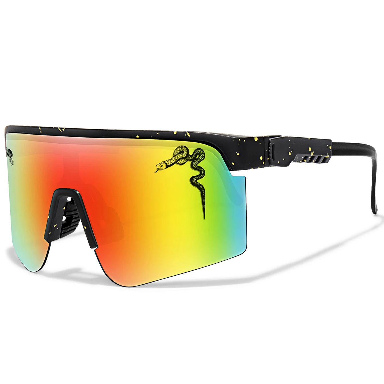 Men's Fashion Large Frame Cycling Sunglasses Fashionable Goggles with Random Dot Decoration for Outdoor Sports Hiking Fishing