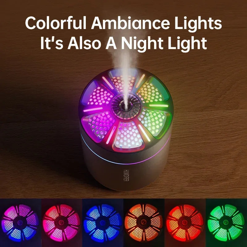 Powerful and Efficient Air Humidifier 180ML Aromatherapy Aroma Diffuser Essential Oil with Colorful Lights for Home Car Bedroom - Urbizia