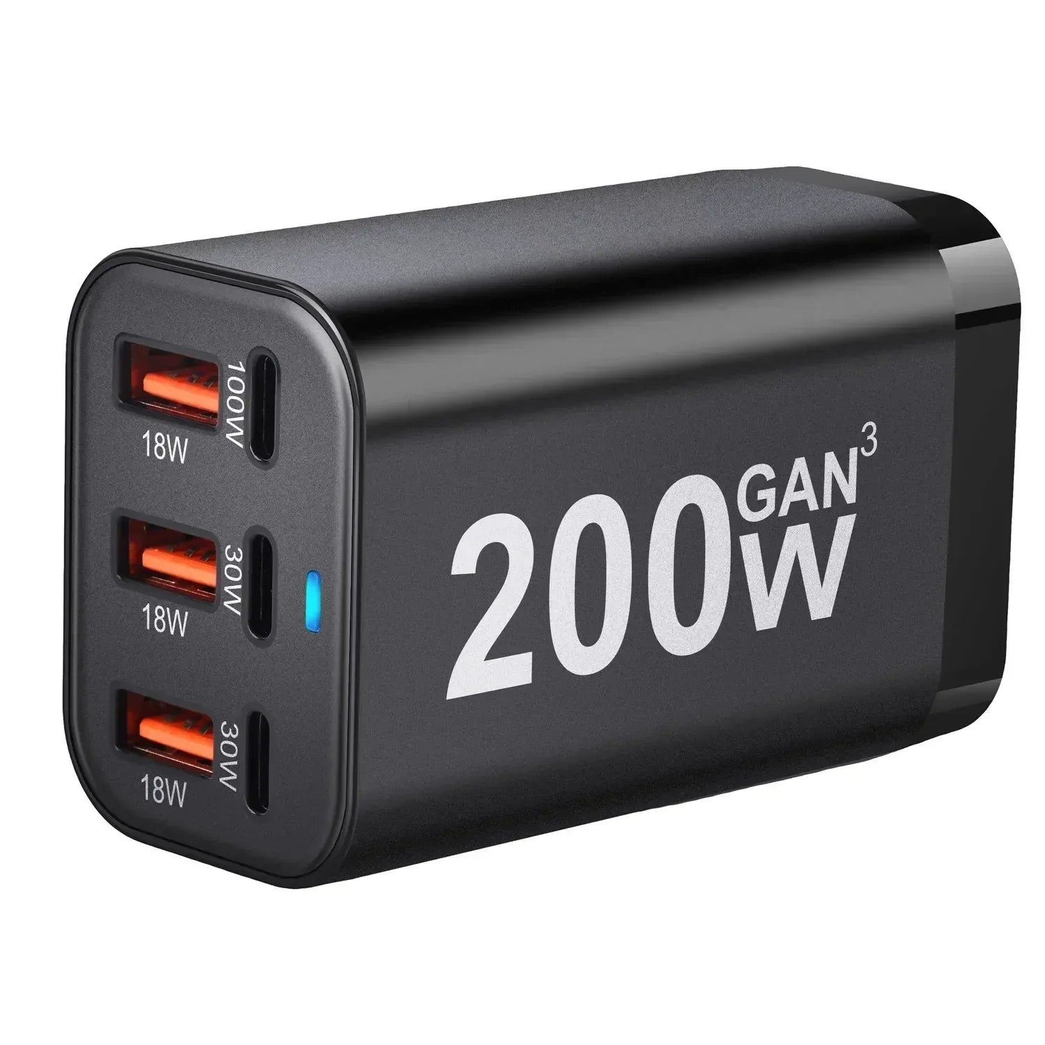 USB C Fast 200W 6-Port Charging Fast GaN Charger Power Adapter For iPhone 14/13/12 Series, Samsung Galaxy S23/S22/S21 - Urbizia