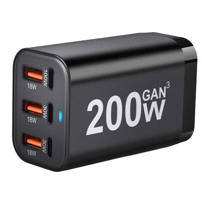 USB C Fast 200W 6-Port Charging Fast GaN Charger Power Adapter For iPhone 14/13/12 Series, Samsung Galaxy S23/S22/S21 - Urbizia