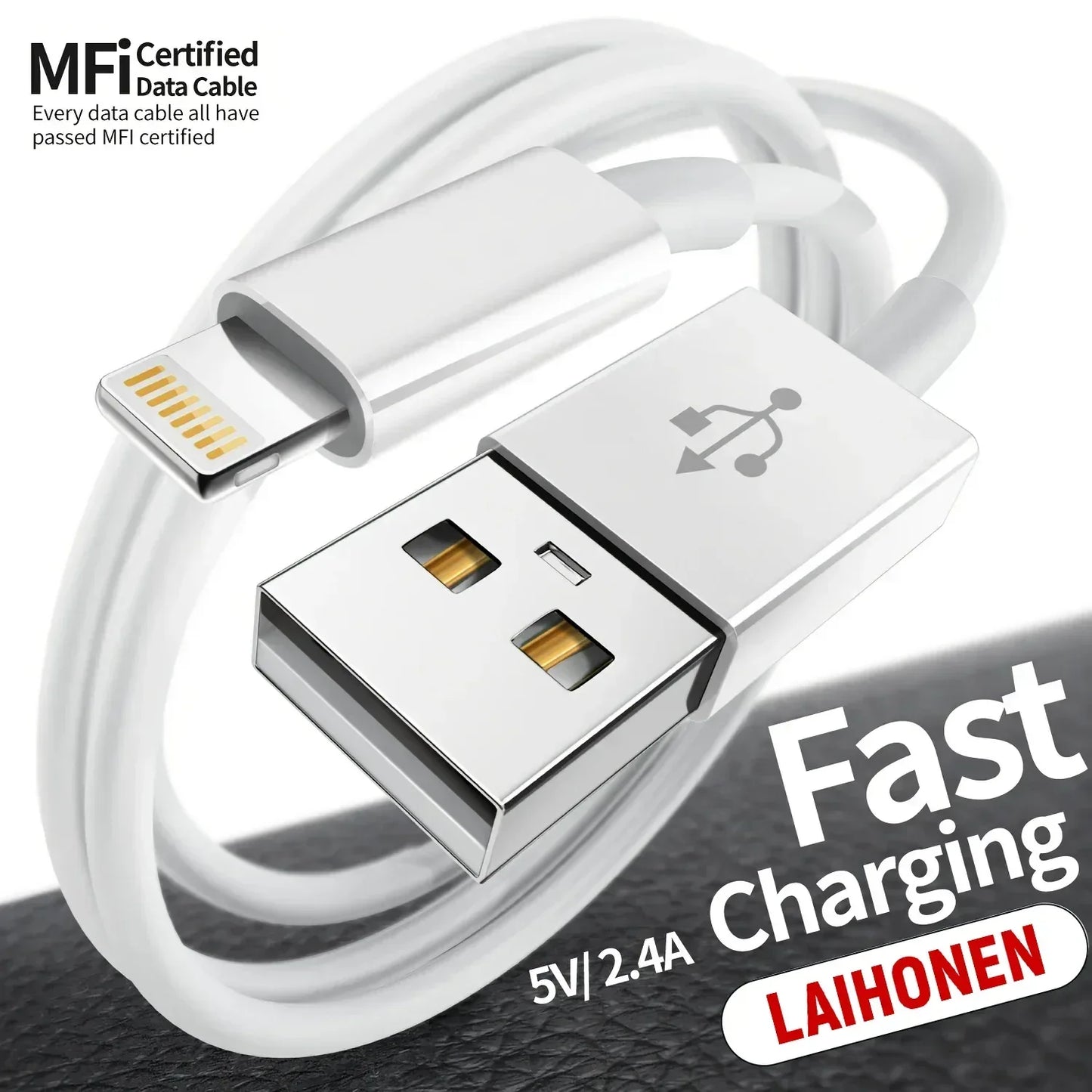 Original Quality USB Charger Cable for iPhone 14 8 7 6S Plus 13 12 Pro XS Max XR SE Fast Charging Cord Data Sync Line 1m 2m 3m - Urbizia
