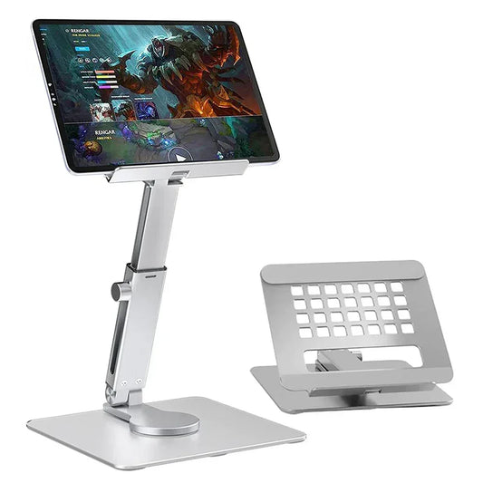 Aluminum Tablet Stand Desk Riser 360° Rotation Multi-Angle Height Adjustable Foldable Mount Dock For Pro iPad Xiaomi Huawei Tab - Urbizia