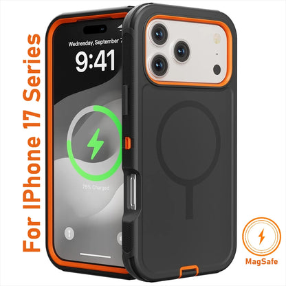Rugged Armor OTT Defender Box Magnetic Phone Case For IPhone17 Pro Max Air 16 15 14 13 12 For Magsafe Shockproof Protect Cover