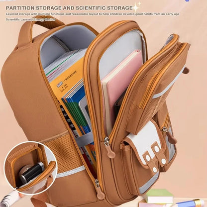 Capybara School Bag Waterproof Backpack Large Capacity Alleviate Burden Protecting Spine Widen Straps Backpack for Students Gift