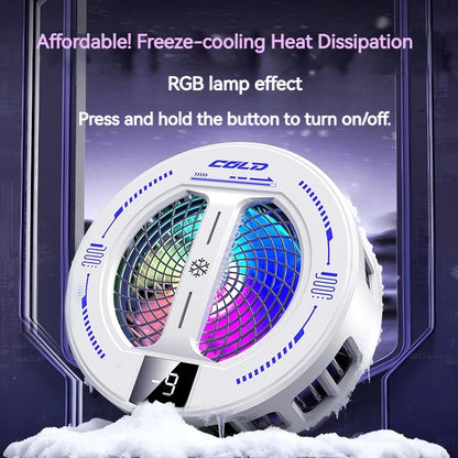Semiconductor Phone Cooler with Digital Display & RGB Lights