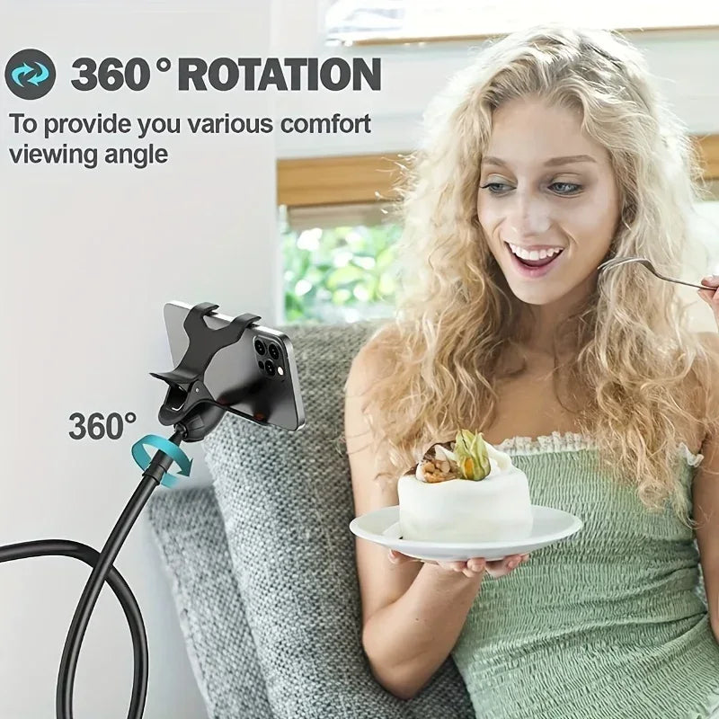Lazy Bedside Flexible Phone Holder – Gooseneck Clamp Stand - Urbizia