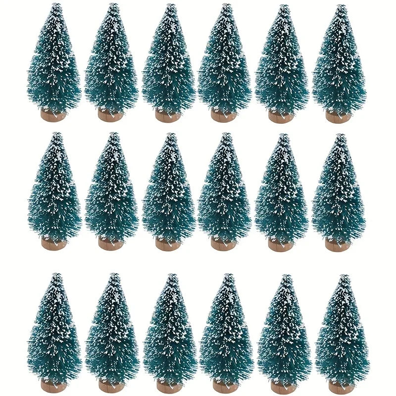 Mini Sisal Snow Frost Christmas Trees – 24pcs