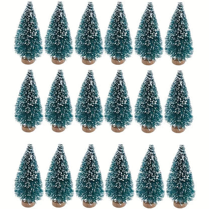 Mini Sisal Snow Frost Christmas Trees – 24pcs