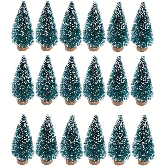 Mini Sisal Snow Frost Christmas Trees – 24pcs
