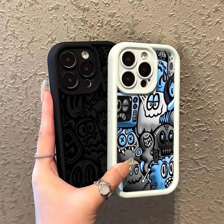 iPhone Black Graffiti Silicone Case