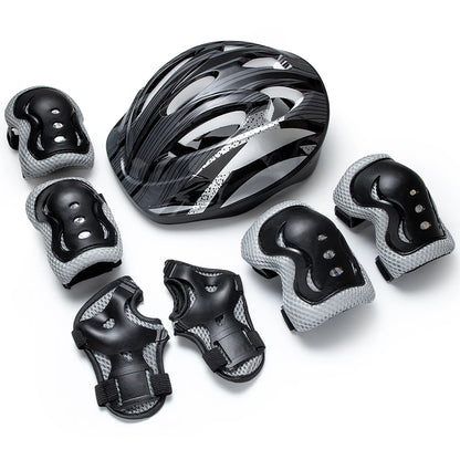 7PCS Kids Helmet Knee Elbow Pads Wrist Guard Sport Protective Gear Adjustable Scooter Skateboard Roller  for Boy Girl 4-12 Years