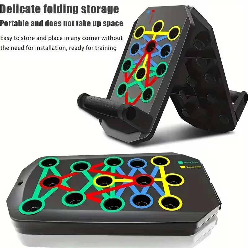 Portable Foldable Push Up Board Set with Handles Home Workout Fitness Tool for Chest Abdominal Arm Back Muscle Training