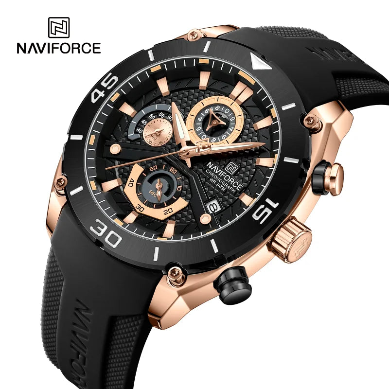 NAVIFORCE Sport Watch for Men Waterproof Quartz Wristwatch Chronograph Military Clock With Luminous Reloj Hombre Male Gift 2024