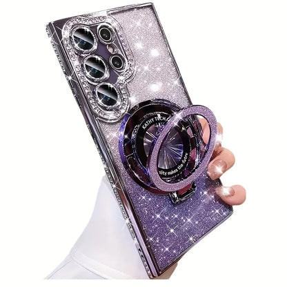 Samsung Diamond Glitter Magnetic Stand Shockproof Case