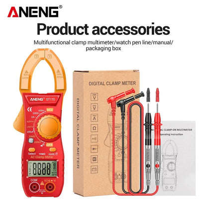 ANENG ST170 Digital Clamp Meter Multimeter 500A AC Current AC/DC Voltage Tester Resistance Capacitance Diode Test NCV Large Screen Flashlight Auto Power Off Electrician Tools
