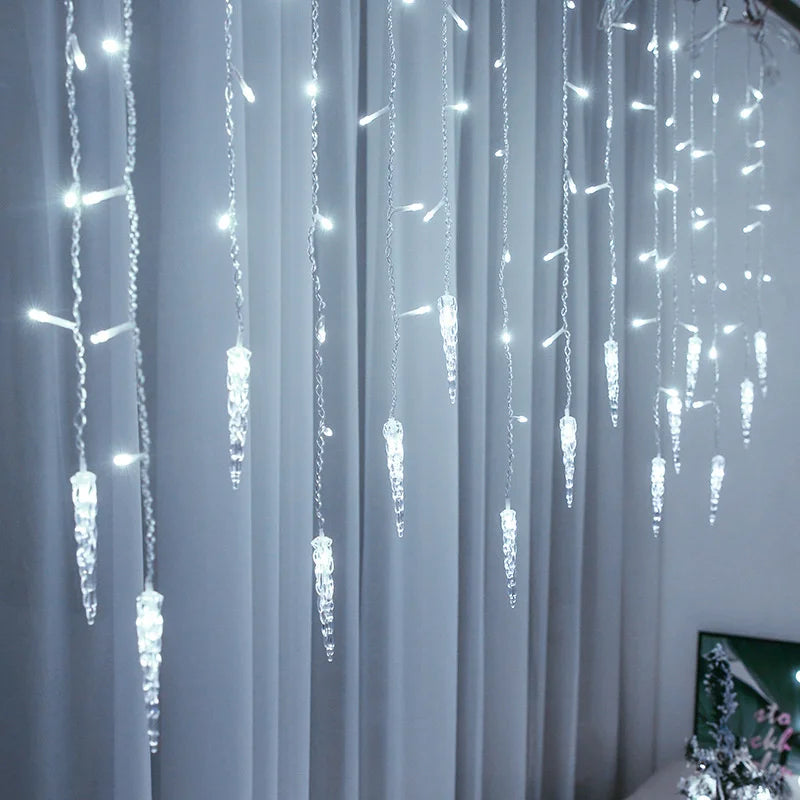 LED Curtain Icicle Christmas String Lights