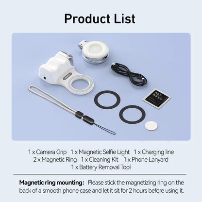 TELESIN Phone Camera Shoot Hand Grip Magnetic Smart Phone Holder Shooting Aid Remote Control Handle For Iphone Android Phone