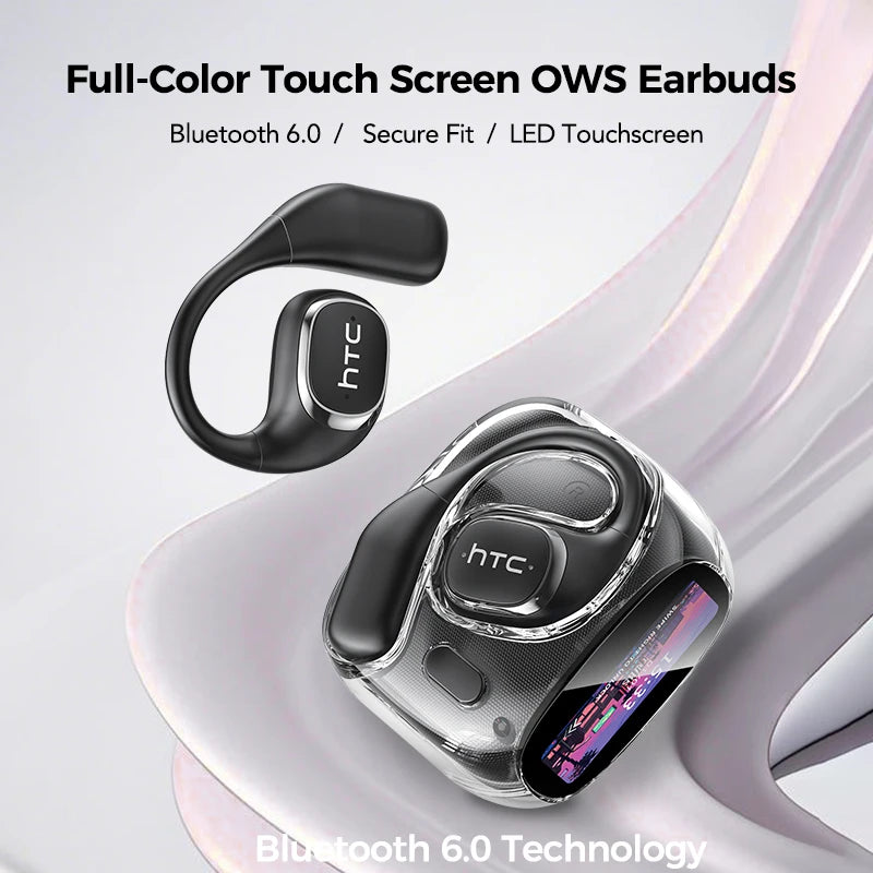 HD Screen Wireless Earphones Bluetooth Music Earbuds HTC NE11 150 Languages 30 Hour Battery Life Clear Audio Comfortable Wearing