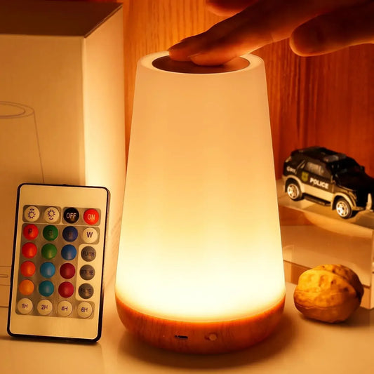 13 Color Changing Night Light Remote Control Touch USB Rechargeable RGB Night Lamp Dimmable Lamp Portable Table Bedside Lamp - Urbizia