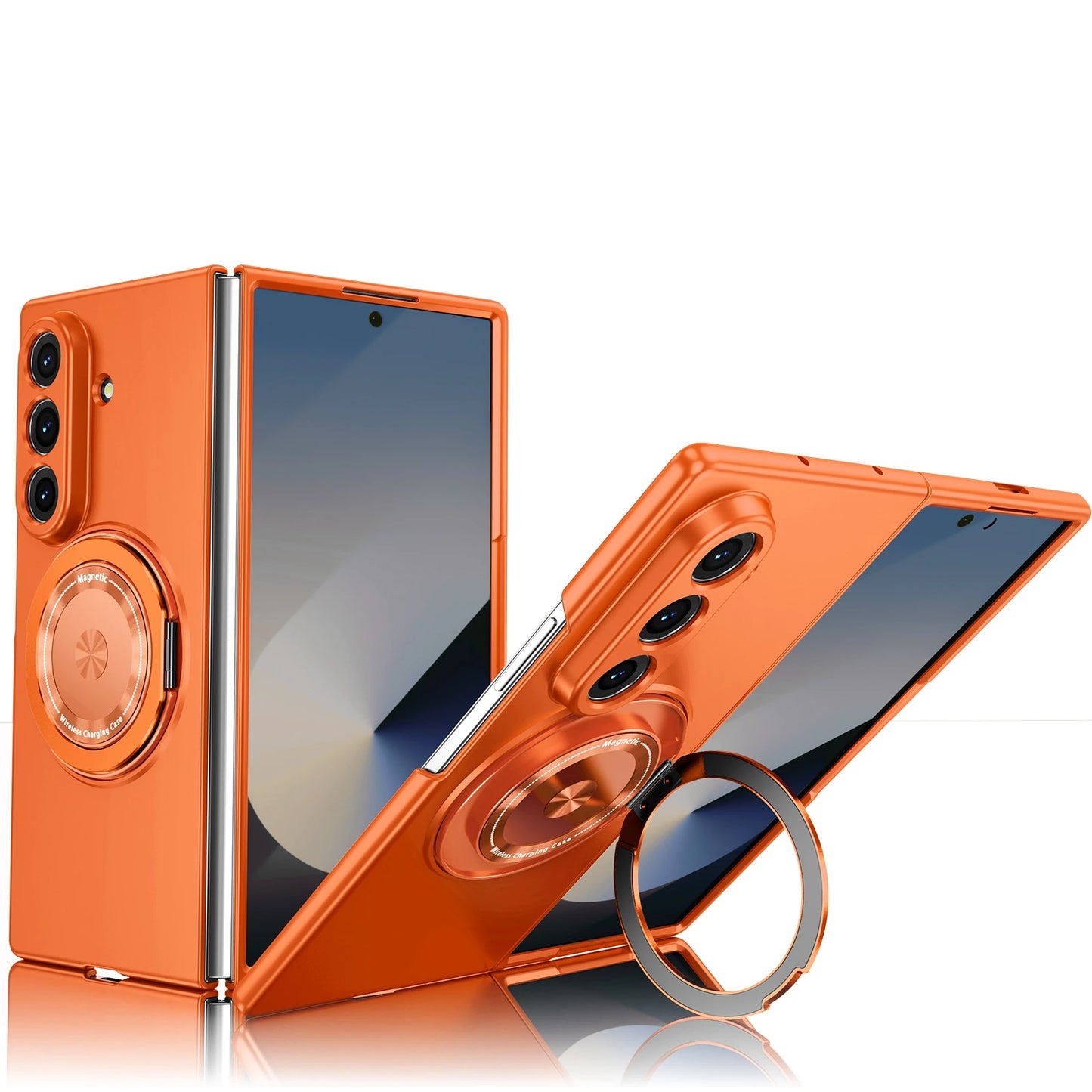 Luxury Military Armor Solid Color Magnetic 360 Bracket Phone Case For Samsung Z Fold 8 7 6 5 4 3 ZFold8Ultra for Magsafe Cover