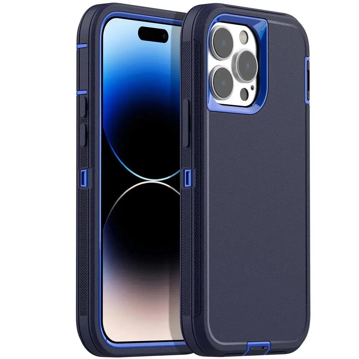 3-in-1 Heavy Duty Shockproof iPhone Case – iPhone 6 to 16 Pro Max