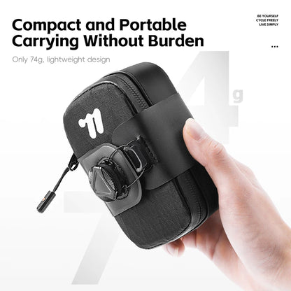 WEST BIKING Bicycle Saddle Bag 0.2L Knob Self Locking Tail Bag Portable Cycling Tool Bag Waterproof Bike Bag Bike Accessories