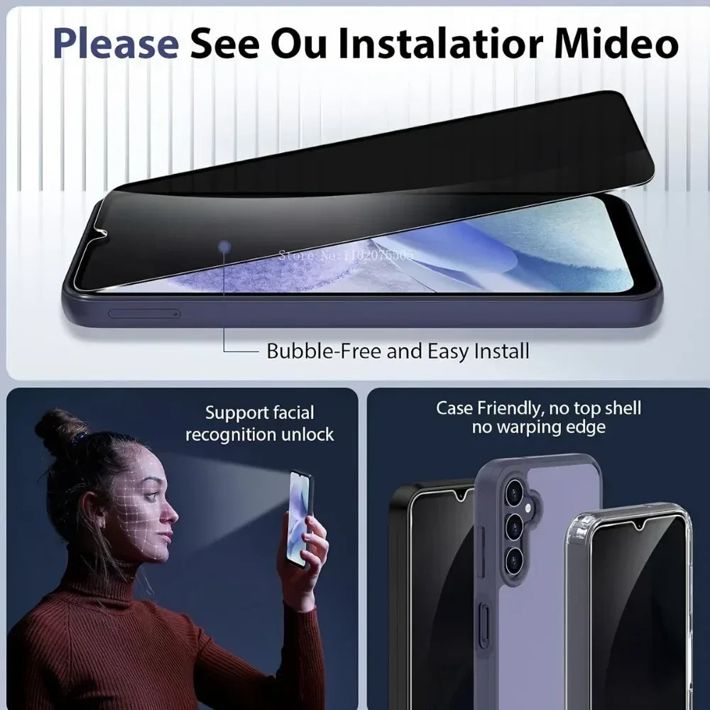 Anti-Spy Privacy Tempered Glass 3-Pack Samsung A Series