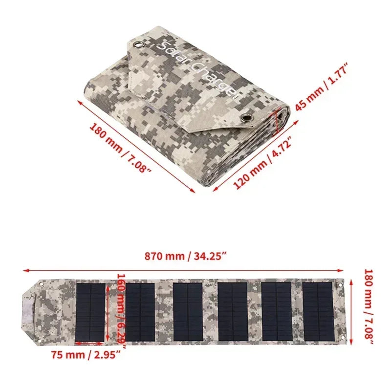 60W 80W 100W Foldable Solar Panel 5V USB Portable Folding Bag Battery Charger for Phone Outdoor Camping Waterproof Power Bank - Urbizia