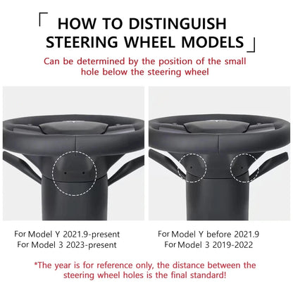 NovaAcc Yoke Steering Wheel For Tesla Model Y 3 2017 2018 2019 2020 2021 2022 2023 Heating Black Nappa Suede Car Accessories