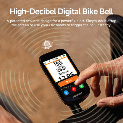 iGPSPORT BSC500 Touchscreen Bike Computer GPS Cycling Global Map Navigation Wireless Cycling Computer with Digital Bike Bell