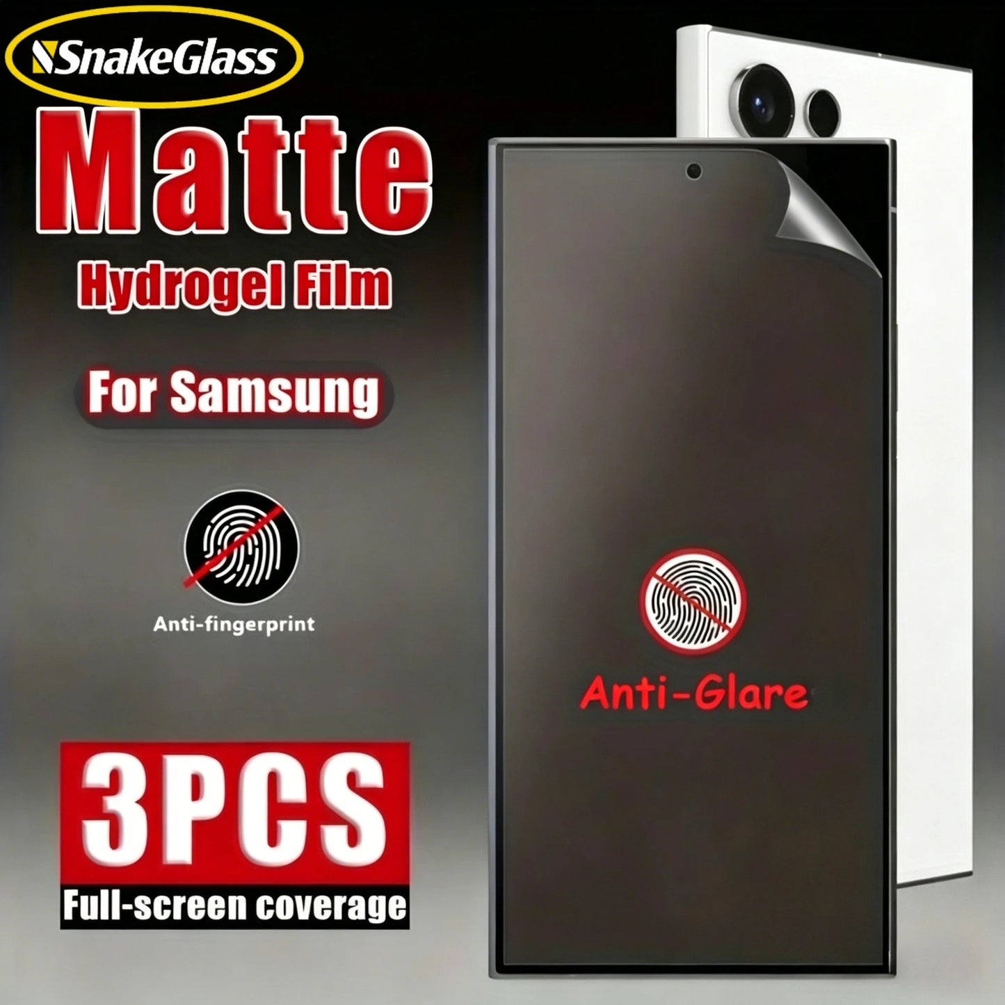 3PCS Matte Hydrogel Film for Samsung Galaxy S26 S25 S24Ultra S23 S22 S21Plus Note 20 Anti-Drop Anti-Fingerprint Screen Protector