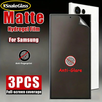 3PCS Matte Hydrogel Film for Samsung Galaxy S26 S25 S24Ultra S23 S22 S21Plus Note 20 Anti-Drop Anti-Fingerprint Screen Protector