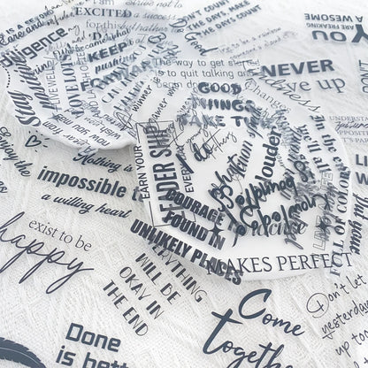 PET Inspirational Quote Stickers Set of 50, Waterproof DIY Decals for Laptop Water Bottle Phone Decor