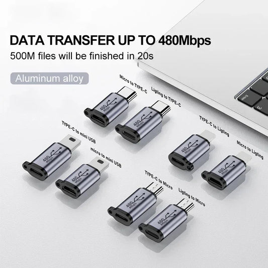 USB-C to Micro & Mini USB Adapter Converter