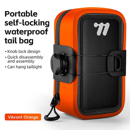 WEST BIKING Bicycle Saddle Bag 600D TPU Seamless Waterproof Wear-Resistant Rotating Lacing Buckle Mini Saddlebag Bike Accessory