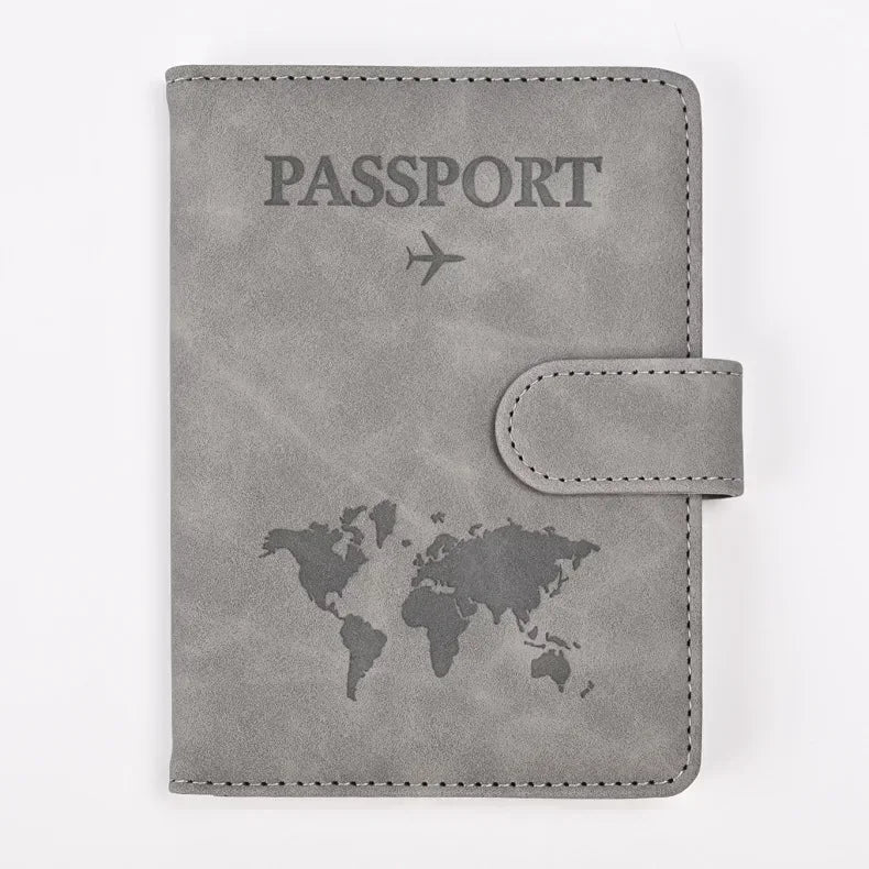 10 Colors Men Women PU Leather Travel Mad Passport Cover Holder Case Ticket Wallet with Credit Card Holder Protector Cover