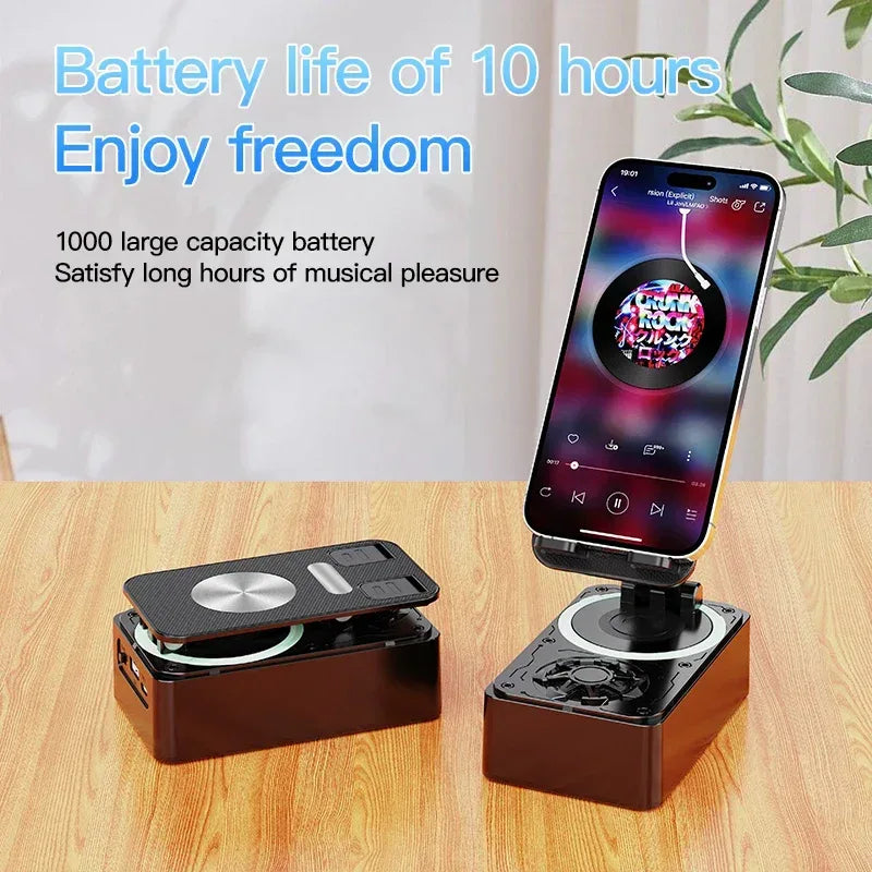 3-in-1 Bluetooth Speaker Phone Power Bank Foldable Wireless Speaker Phone Stand with Anti-Slip Pads For Video Meeting Live - Urbizia