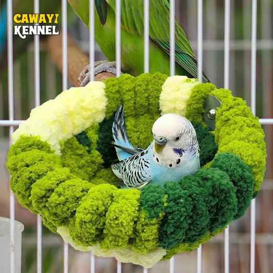 Autumn Winter Warm Cozy Bird Nest Plush Parrot Round Sleeping Bed House Toys for Small Animal Pet Bird Parrot Cage Accessories - Urbizia