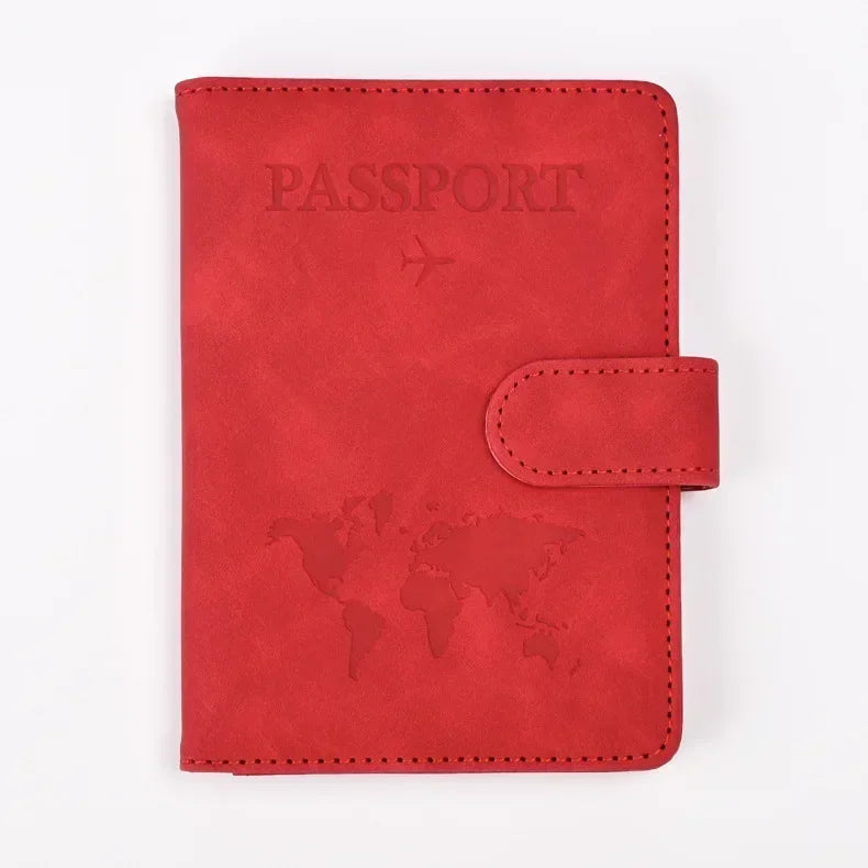 10 Colors Men Women PU Leather Travel Mad Passport Cover Holder Case Ticket Wallet with Credit Card Holder Protector Cover